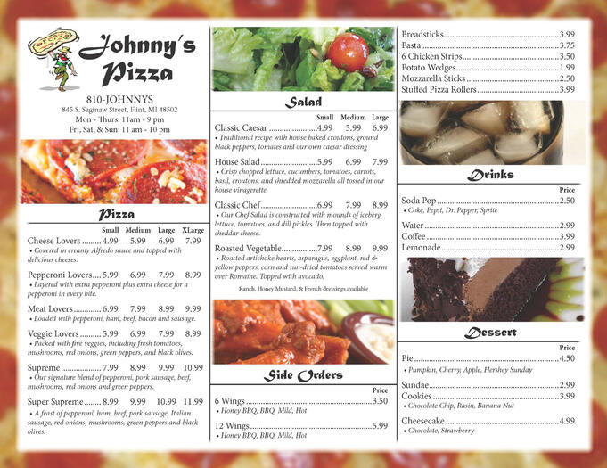 Generic Pizza Menu